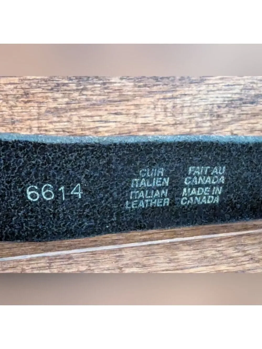 Vintage Italian Leather Belt Black Leather Size 34-38 Made In Canada